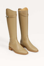 Sleek Knee-High Boots with Buckle Detail