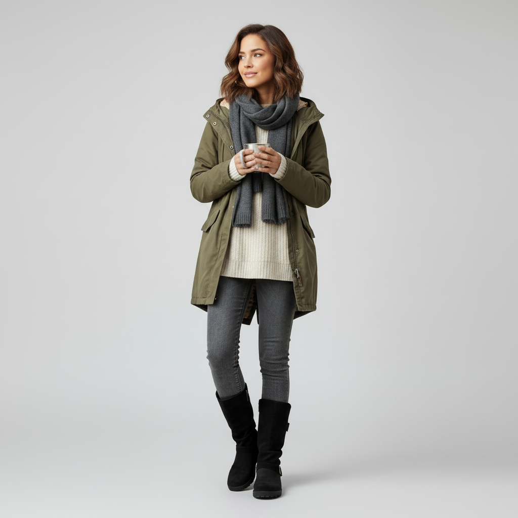 Knit Cuff Ankle Boots with Buckle – Women's Chunky Winter Boots