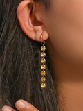 Gold Statement Drop Earrings – Long Dangle Earrings (6.7 cm)