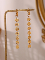 Gold Statement Drop Earrings – Long Dangle Earrings (6.7 cm)