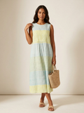 Checked Print Sleeveless Midi Dress – Women's Airy Summer Dress
