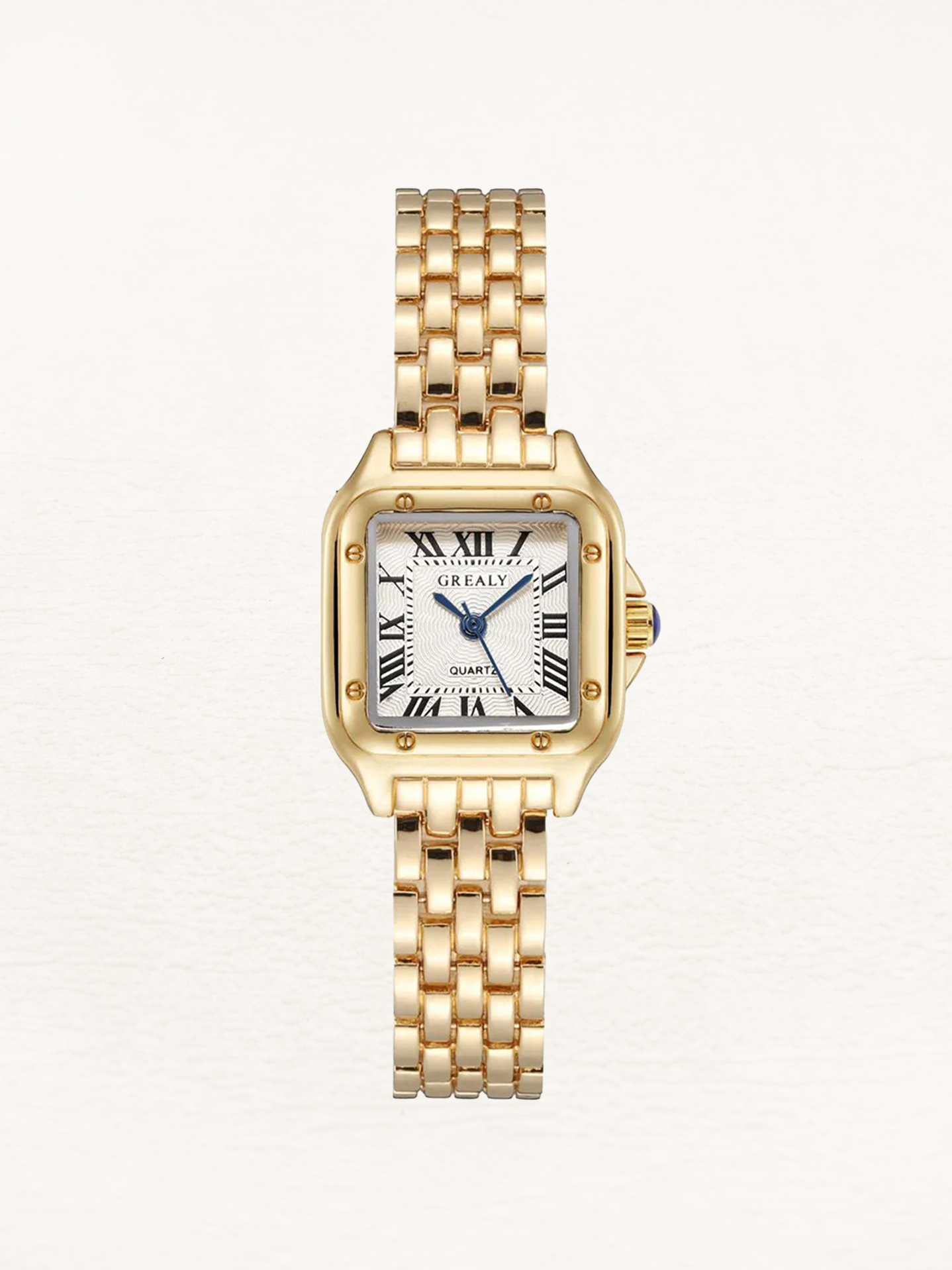 Women's Gold Square Case Bracelet Watch – Luxury Dress Watch