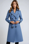 Long Trench Coat with Double Button Closure – 7 Colours