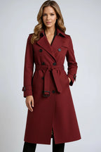 Long Trench Coat with Double Button Closure – 7 Colours