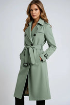 Long Trench Coat with Double Button Closure – 7 Colours
