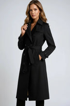 Long Trench Coat with Double Button Closure – 7 Colours
