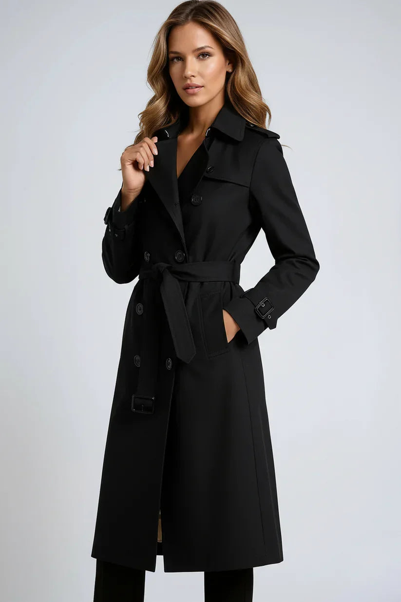 Long Trench Coat with Double Button Closure – 7 Colours