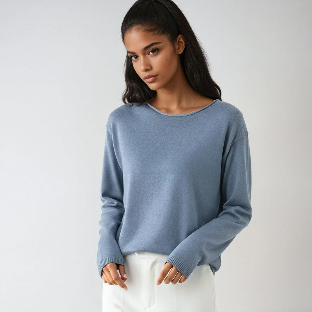Fine Knit Round Neck Jumper – Soft Everyday Knit in 7 Colours