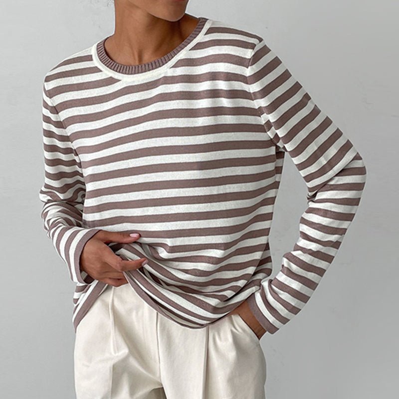 Women's Relaxed Crew Neck Sweater – Casual Long-Sleeve Layer