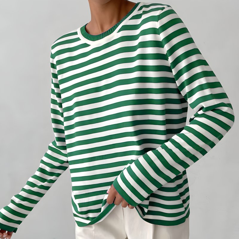 Women's Relaxed Crew Neck Sweater – Casual Long-Sleeve Layer