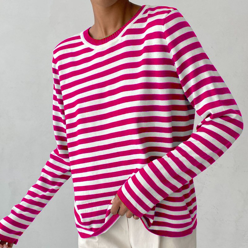 Women's Relaxed Crew Neck Sweater – Casual Long-Sleeve Layer