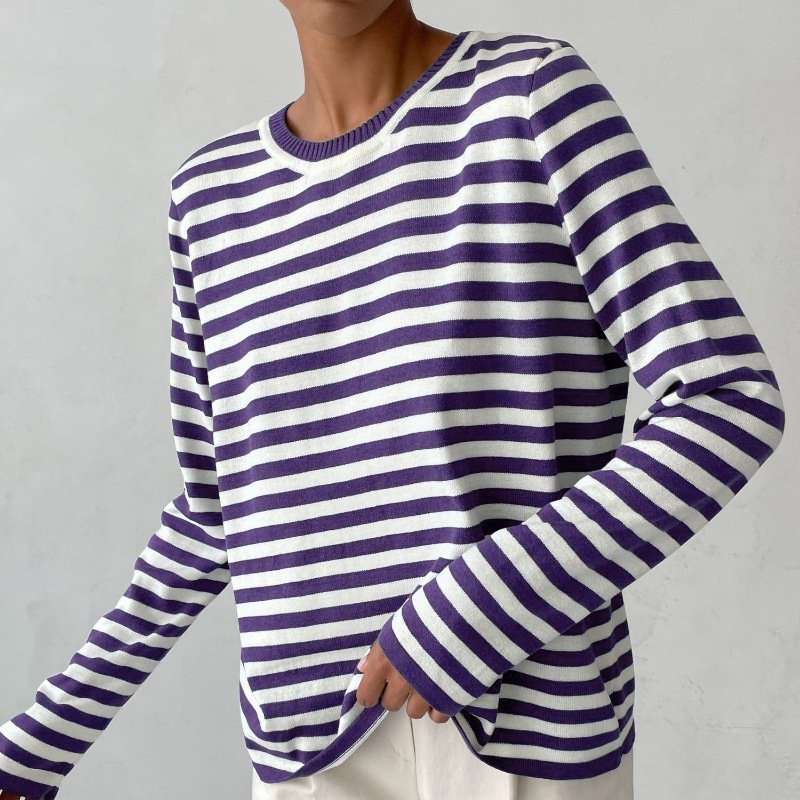 Women's Relaxed Crew Neck Sweater – Casual Long-Sleeve Layer