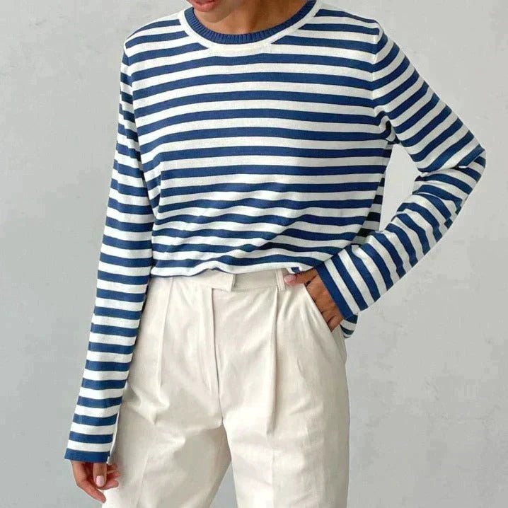 Women's Relaxed Crew Neck Sweater – Casual Long-Sleeve Layer