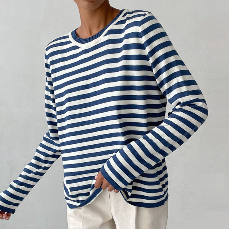 Women's Relaxed Crew Neck Sweater – Casual Long-Sleeve Layer