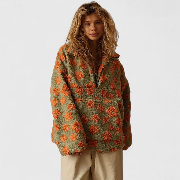 Women's Zip Jumper – Soft Everyday Warmth in Orange or Pink