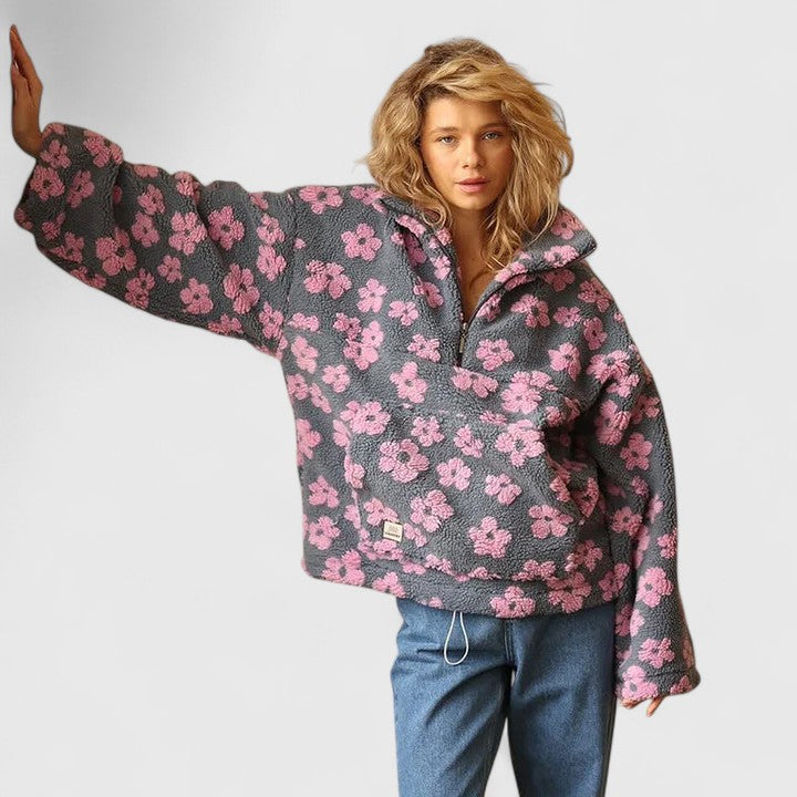 Women's Zip Jumper – Soft Everyday Warmth in Orange or Pink