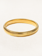 Wide Gold Snake Chain Bracelet – Stretch 18K Gold Plated Bracelet (8–12 mm)