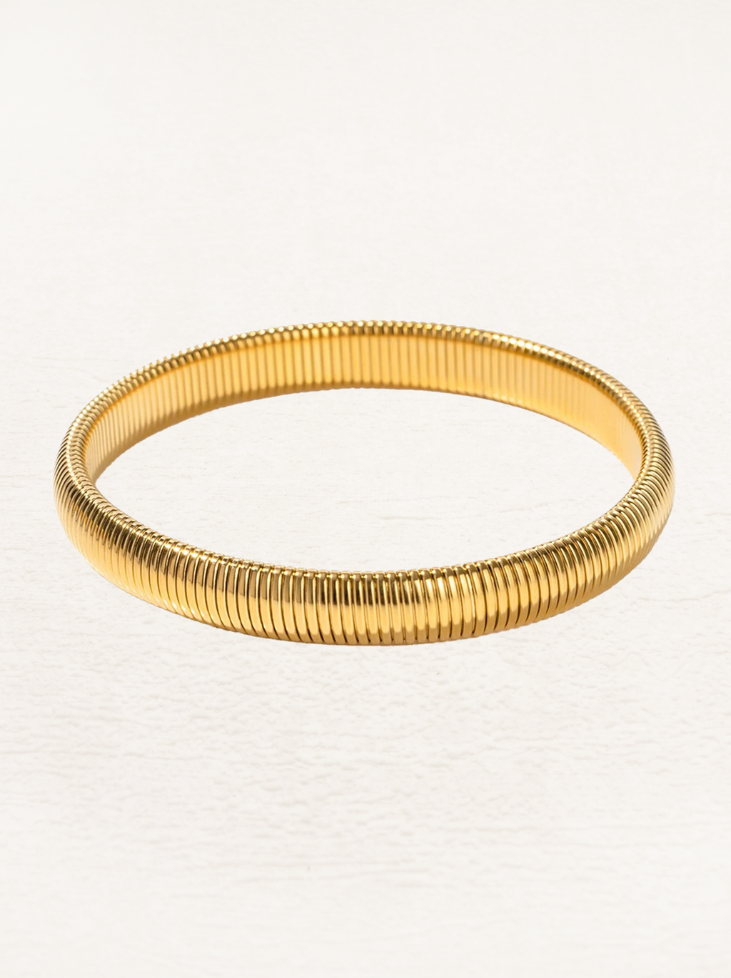 Wide Gold Snake Chain Bracelet – Stretch 18K Gold Plated Bracelet (8–12 mm)
