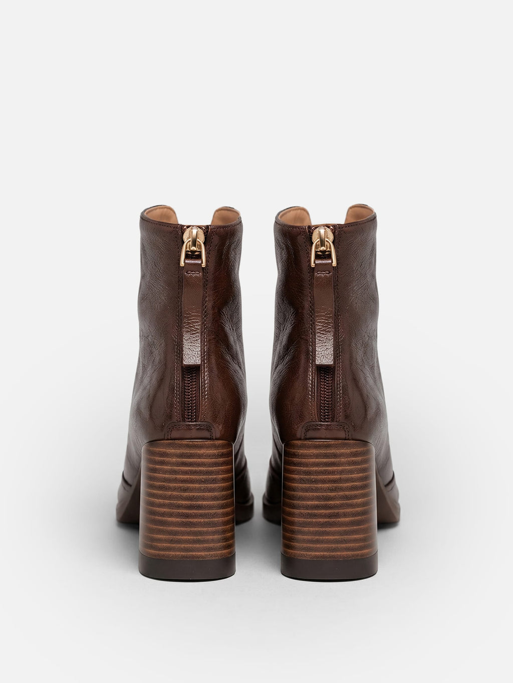 Square-Heel Ankle Boots with Zip – Vegan Leather