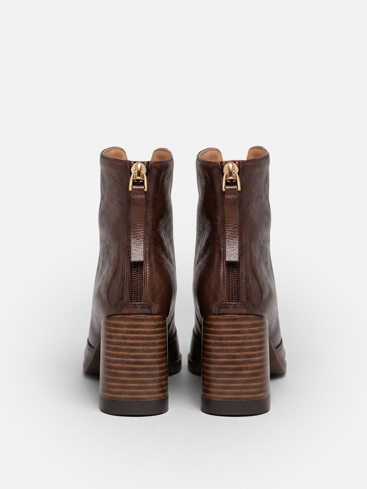 Square-Heel Ankle Boots with Zip – Vegan Leather
