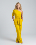 Off-Shoulder Jumpsuit with Wide-Leg Trousers