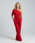 Off-Shoulder Jumpsuit with Wide-Leg Trousers