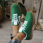 Women's Retro Court Trainers with Textured Toe Panels