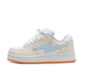Women's Platform Court Trainers with Panelled Uppers