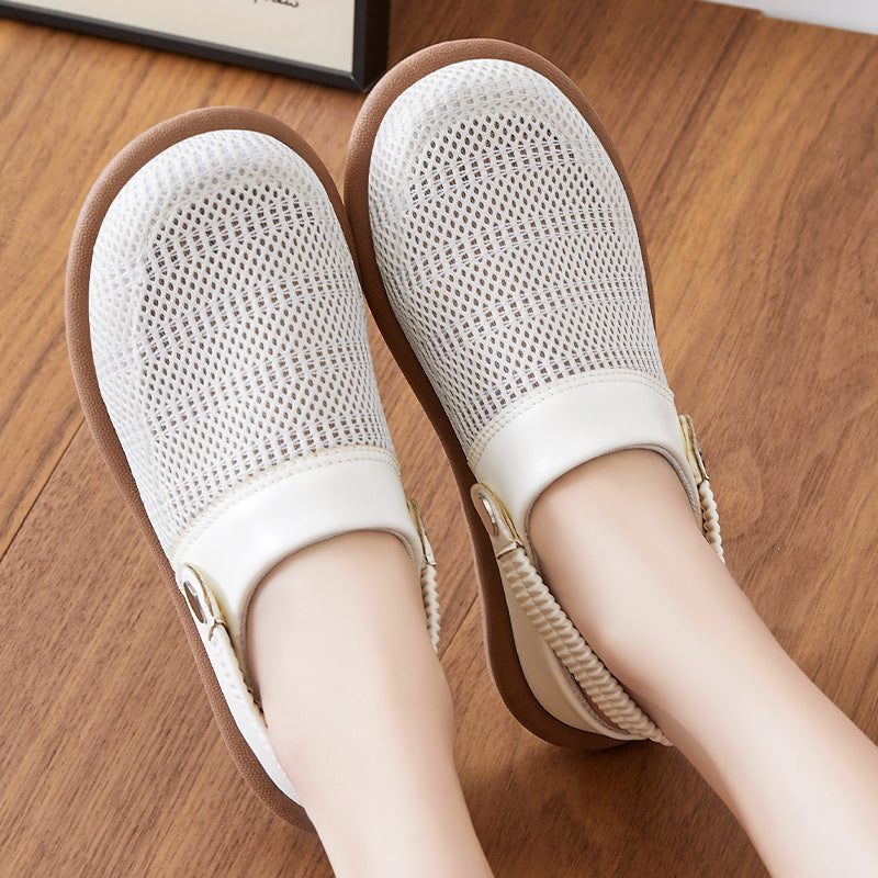 Women's Mesh Slingback Clogs with Rounded Toes
