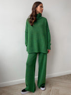 Knitted Roll Neck Lounge Set – Jumper and Trousers