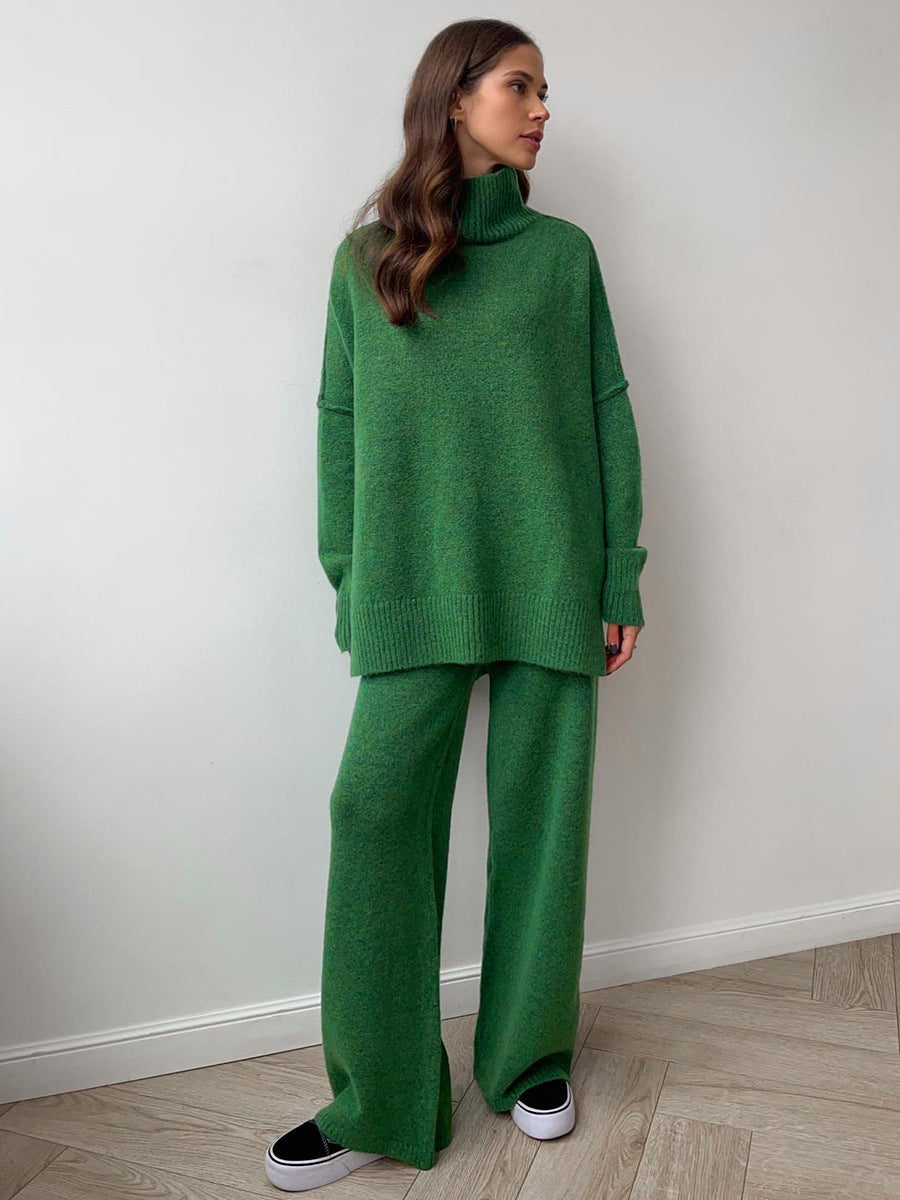 Knitted Roll Neck Lounge Set – Jumper and Trousers