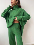 Knitted Roll Neck Lounge Set – Jumper and Trousers