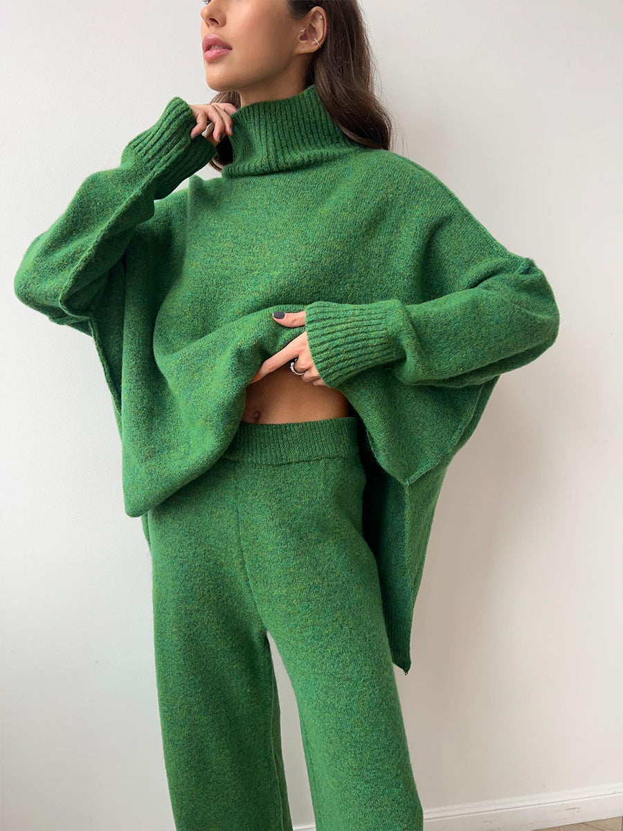 Knitted Roll Neck Lounge Set – Jumper and Trousers