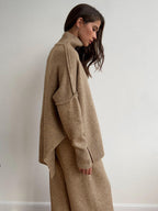 Knitted Roll Neck Lounge Set – Jumper and Trousers