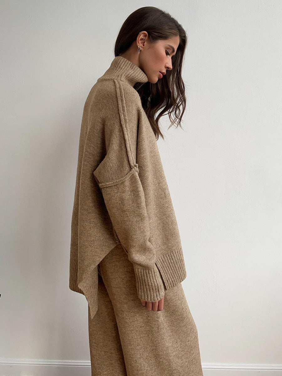 Knitted Roll Neck Lounge Set – Jumper and Trousers