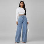 High Rise Wide Leg Jeans – Modern Full Length Denim