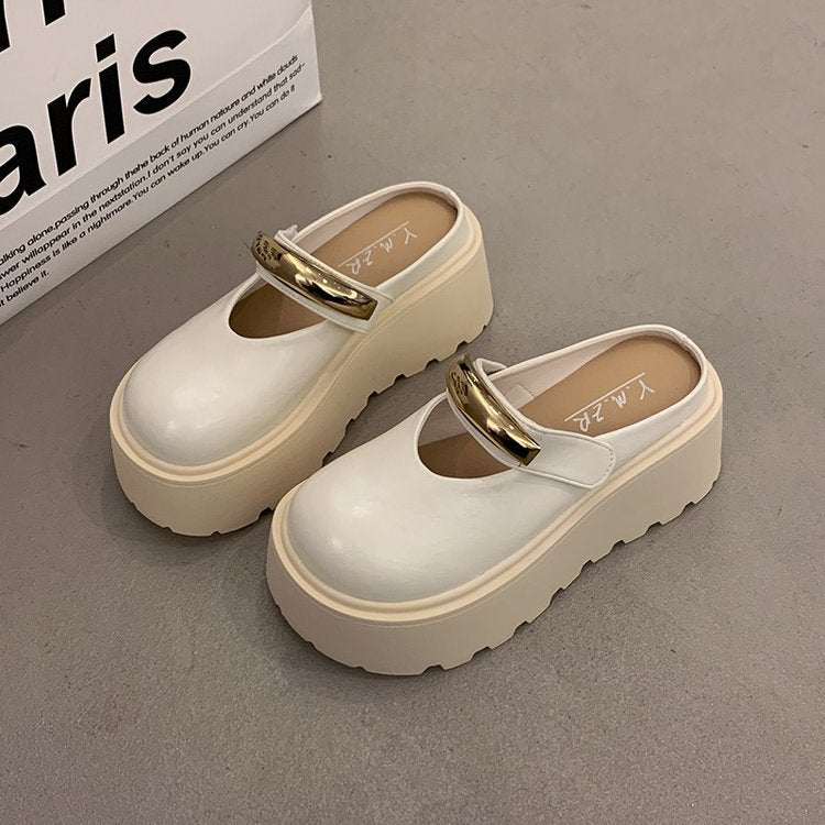 Women's Chunky Platform Mary Jane Clogs – Closed Toe Slip-On Shoes