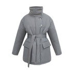 Quilted Jacket with Adjustable Waist Belt – Chic Fit