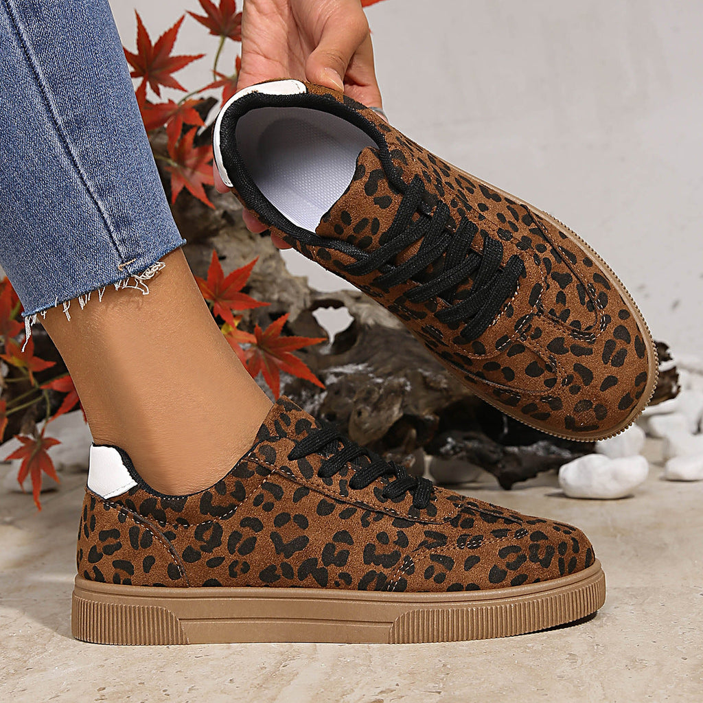 Women's Printed Low-Top Trainers with Lace-Up Fastening