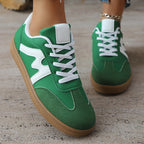 Women's Retro Court Trainers with Textured Toe Panels