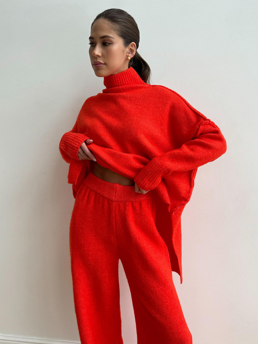 Knitted Roll Neck Lounge Set – Jumper and Trousers