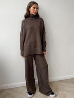 Knitted Roll Neck Lounge Set – Jumper and Trousers