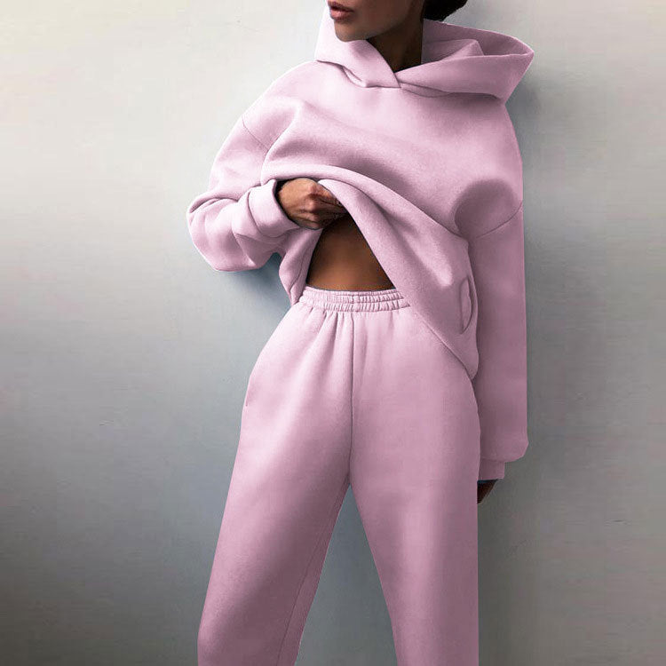 Women's Pullover Hoodie and Jogger Tracksuit Set