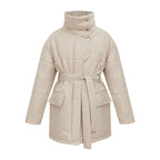 Quilted Jacket with Adjustable Waist Belt – Chic Fit