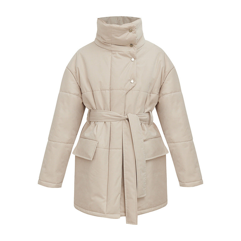 Quilted Jacket with Adjustable Waist Belt – Chic Fit