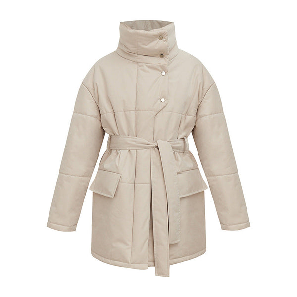 Quilted Jacket with Adjustable Waist Belt – Chic Fit