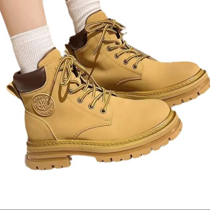 Women's Lace-Up Ankle Boots with Padded Collars