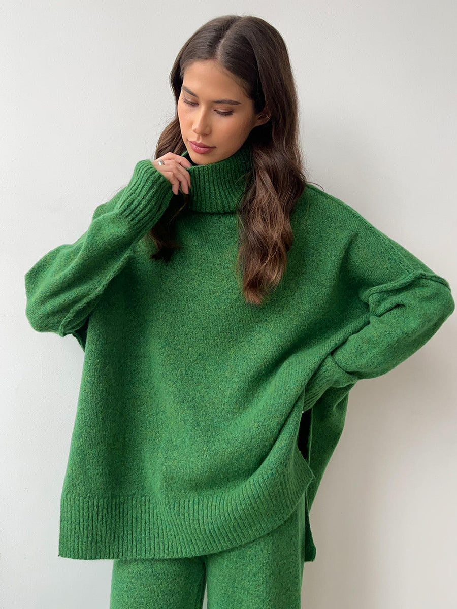 Knitted Roll Neck Lounge Set – Jumper and Trousers