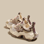 Women's Chunky Platform Trainers – Breathable Mesh Lace-Up Sneakers