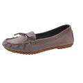 Women's Bow Detail Moccasin Loafers with Apron Stitching